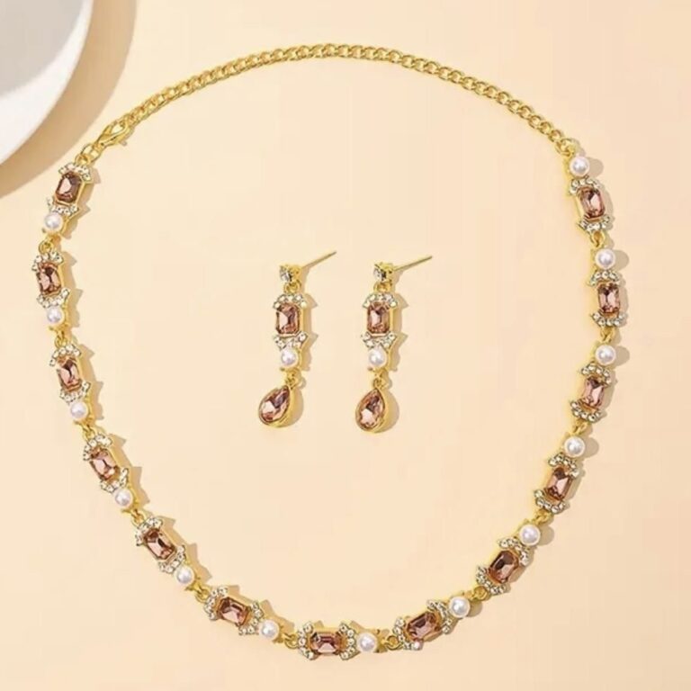 Zariya Rose-Gold Pearl Set